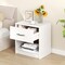 Nightstand with Drawer, Open Shelf, Modern Design and Sturdy Structure